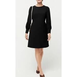 J.Crew Black Foggia‎ Pleated Long Sleeve Mini Dress 10